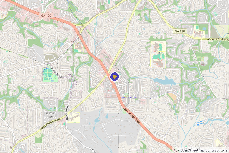 Map showing the location of VitalX Wellness in Johns Creek, GA