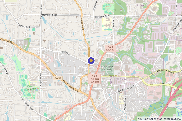 Map showing the location of Optilife Medical in Roswell, GA