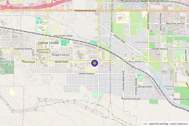 Map showing the location of Restore Wellness in Loma Linda, CA