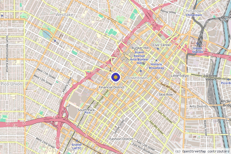 Map showing the location of Sculpt Med Spa Downtown Los Angeles in Los Angeles, CA