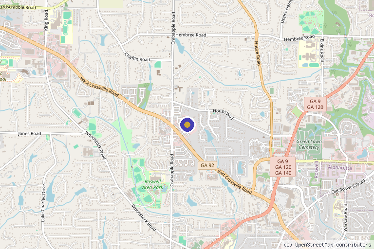 Map showing the location of VeriSpine Joint Centers in Roswell, GA