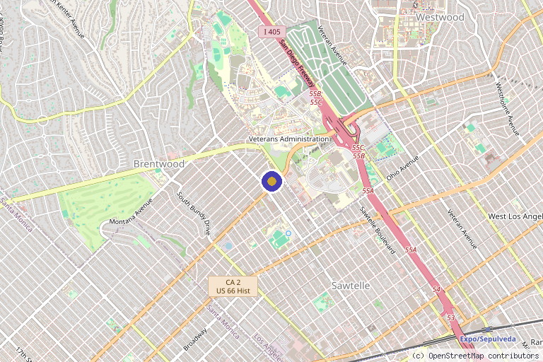 Map showing the location of Marc Darrow, MD in Los Angeles, CA