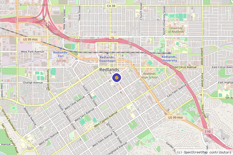Map showing the location of Be Well Inland Empire Ketamine Institute in Redlands, CA
