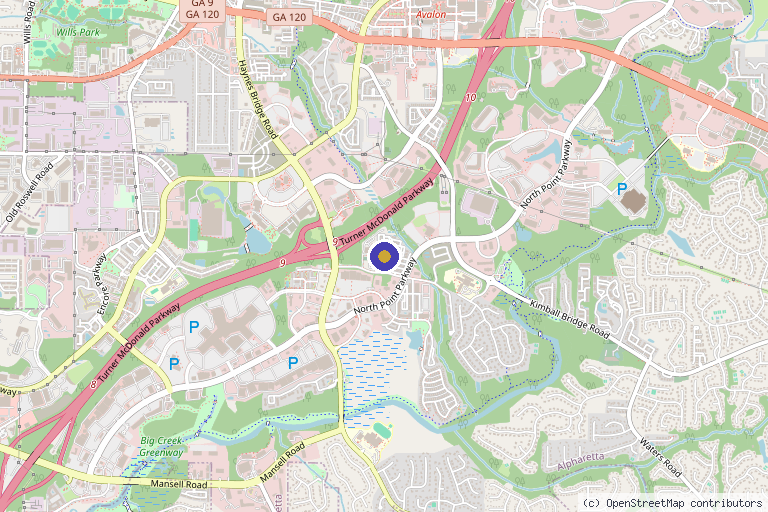 Map showing the location of RegenHaus Medical in Alpharetta, GA