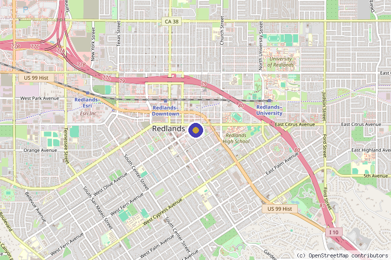 Map showing the location of Reform in Redlands, CA