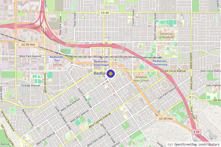 Map showing the location of SKINAESTHETICA in Redlands, CA