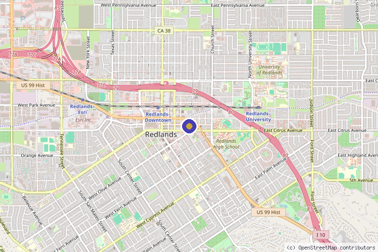 Map showing the location of Exordium Medical Group, Inc in Redlands, CA