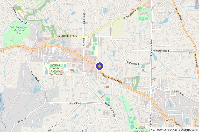 Map showing the location of Wellspring Skincare in Roswell, GA