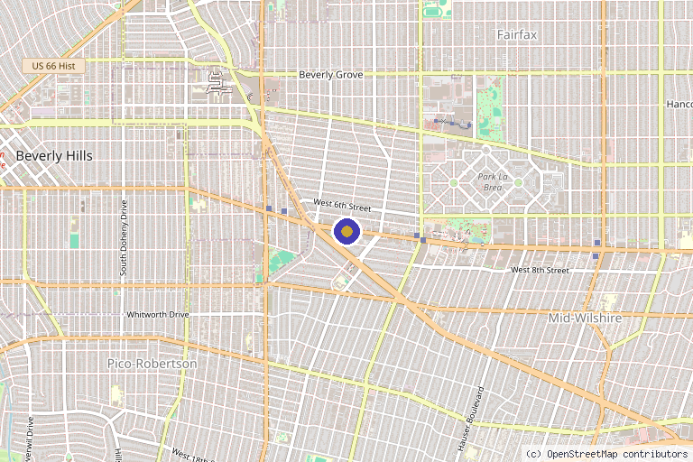 Map showing the location of Tannaz Nikravesh, MD in Los Angeles, CA