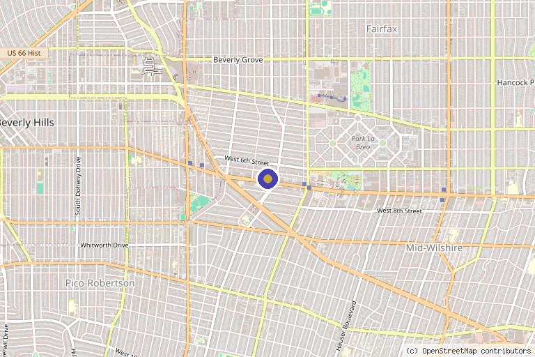 Map showing the location of Volure in Los Angeles, CA
