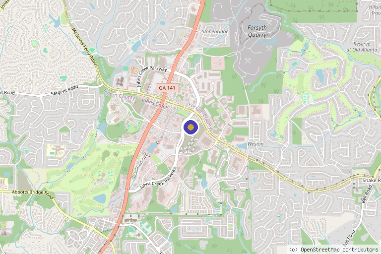 Map showing the location of Kontour Medical Spa in Johns Creek, GA