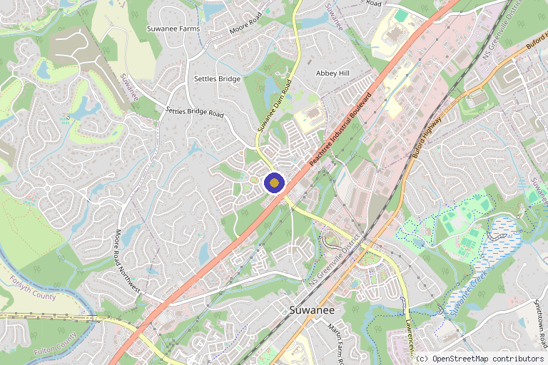 Map showing the location of Vitality Med Spa and Surgery Center in Suwanee, GA