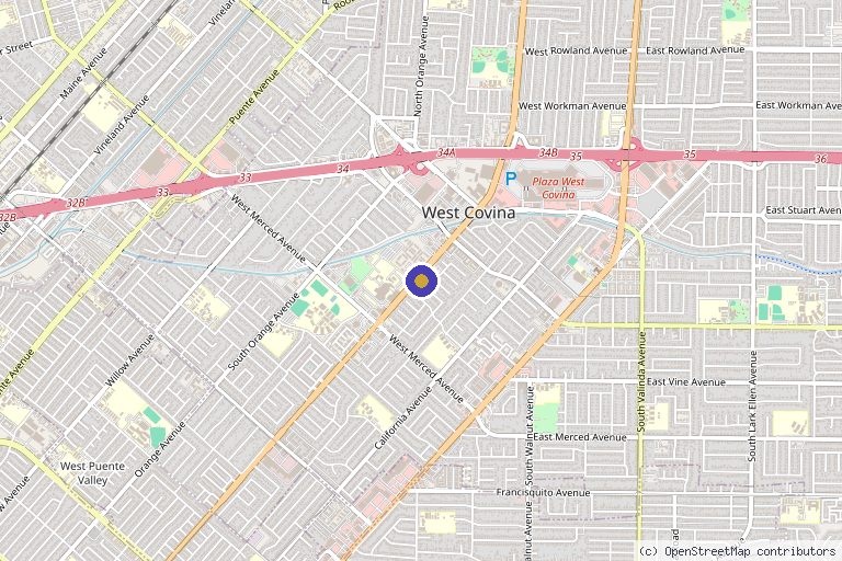 Map showing the location of Medspa Deluxe LA in West Covina, CA