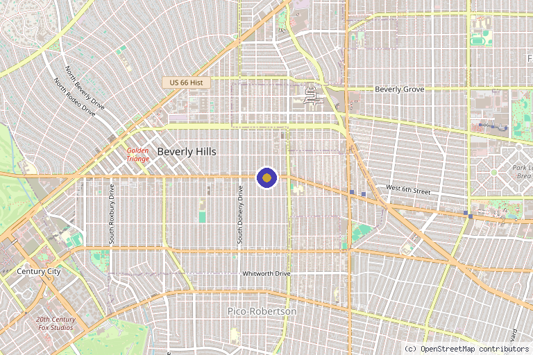 Map showing the location of Citrin Wellness in Los Angeles, CA