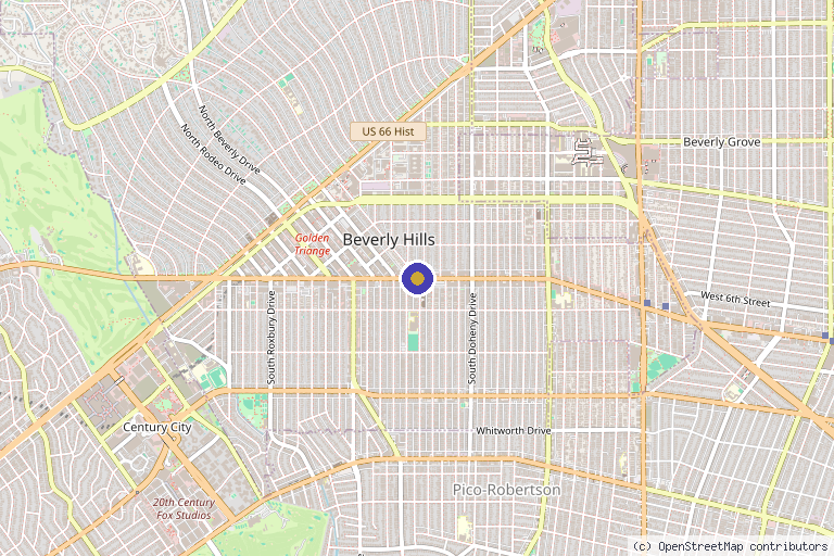 Map showing the location of Stem Cell Facelift – Face Lift Scar Less in Los Angeles, CA