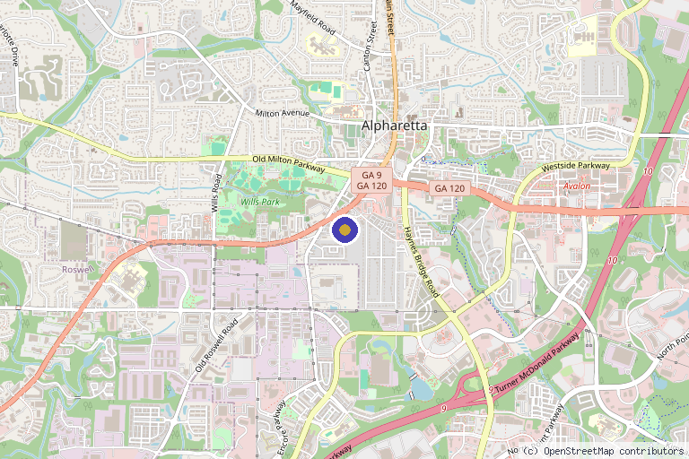 Map showing the location of Soul Medical in Alpharetta, GA