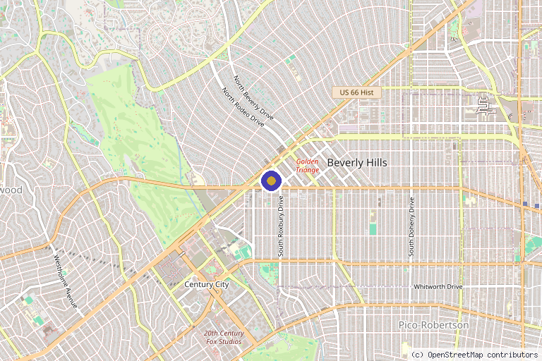 Map showing the location of Pain & Healing Institute in Los Angeles, CA