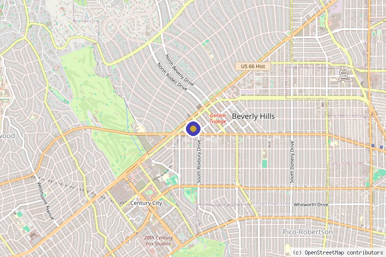 Map showing the location of Dennis M. Lox, M.D. – Sports and Regenerative Medicine Centers in Los Angeles, CA