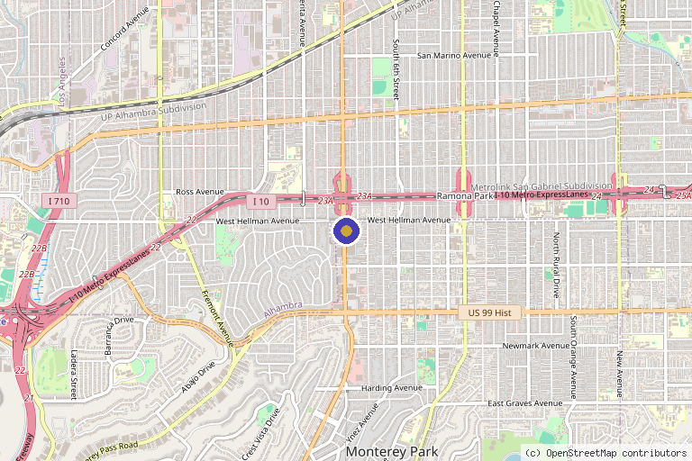 Map showing the location of Spa Carrera | Duke Clinic 鑫国际整形 in Monterey Park, CA