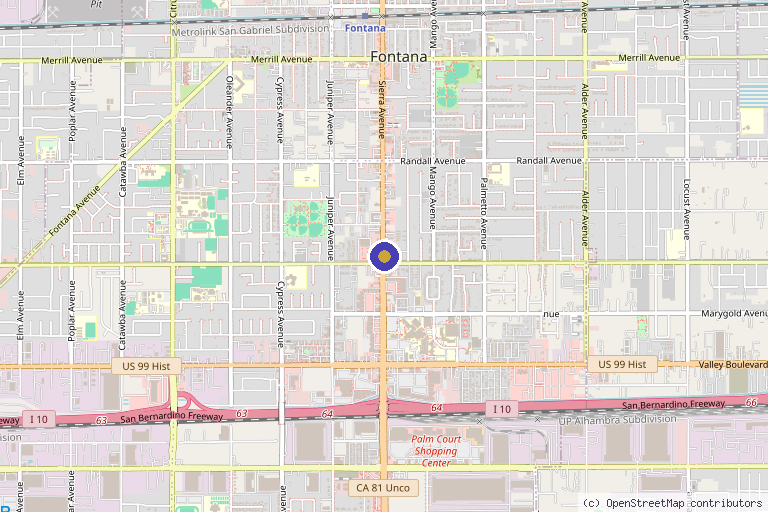 Map showing the location of Southern California Stem Cell Institute in Riverside, CA
