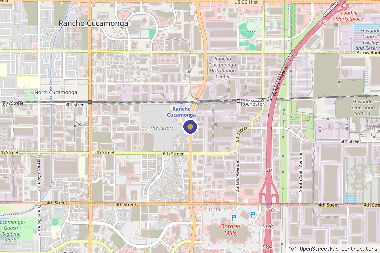 Map showing the location of Regenerative & Pain Medicine Center in Rancho Cucamonga, CA
