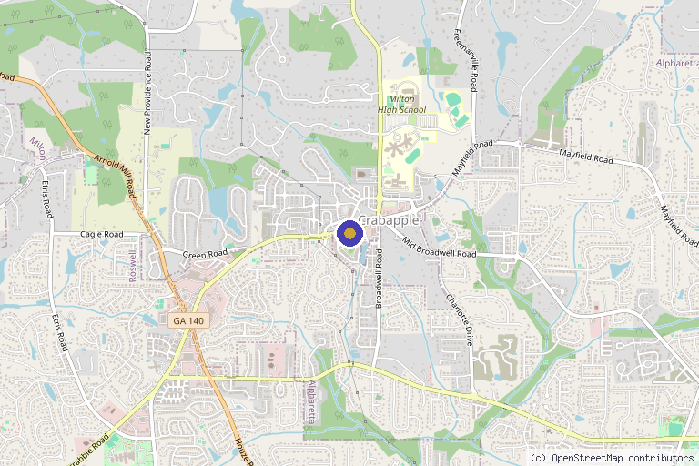 Map showing the location of OlympusMD Wellness in Milton, GA