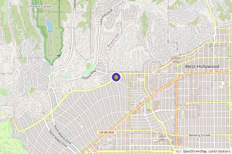 Map showing the location of Regenerative Medicine LA: Mark Ghalili DO in Los Angeles, CA