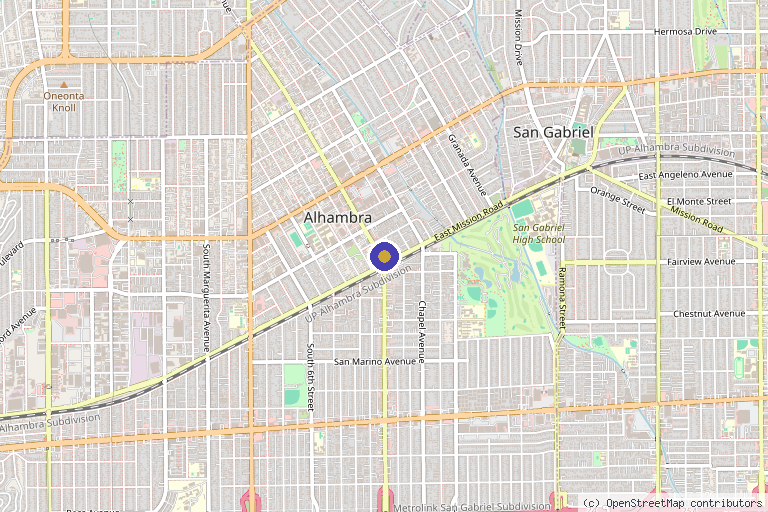 Map showing the location of VIQI Med Spa in Alhambra, CA