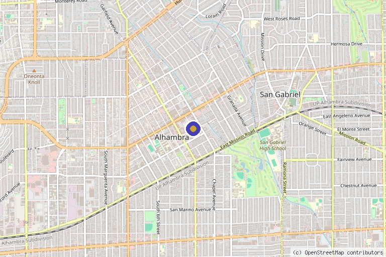 Map showing the location of New Regeneration Health Medical Center in Alhambra, CA