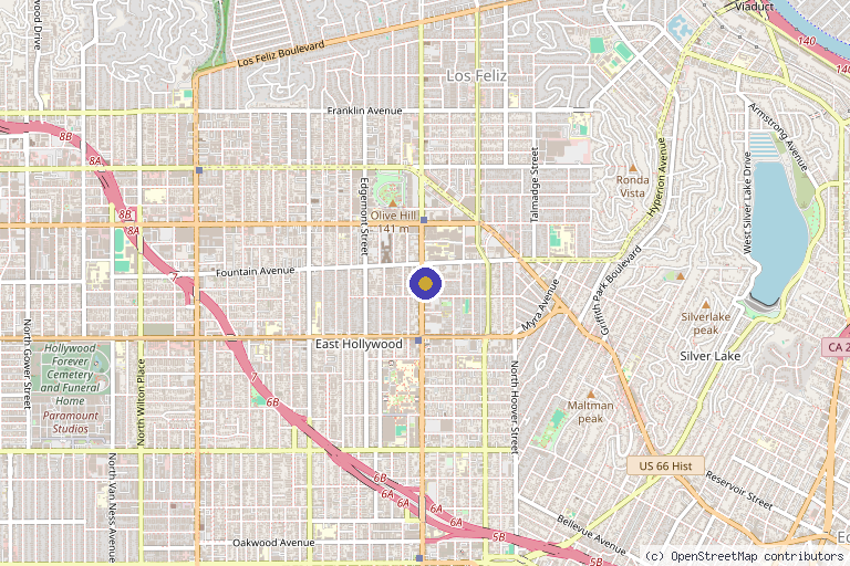 Map showing the location of Vermont Med spa in Los Angeles, CA