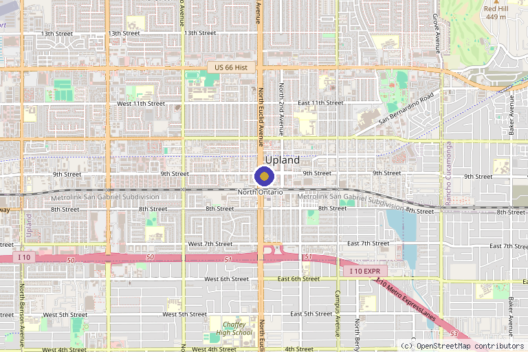 Map showing the location of Allure Image Enhancement, Inc. in Upland, CA