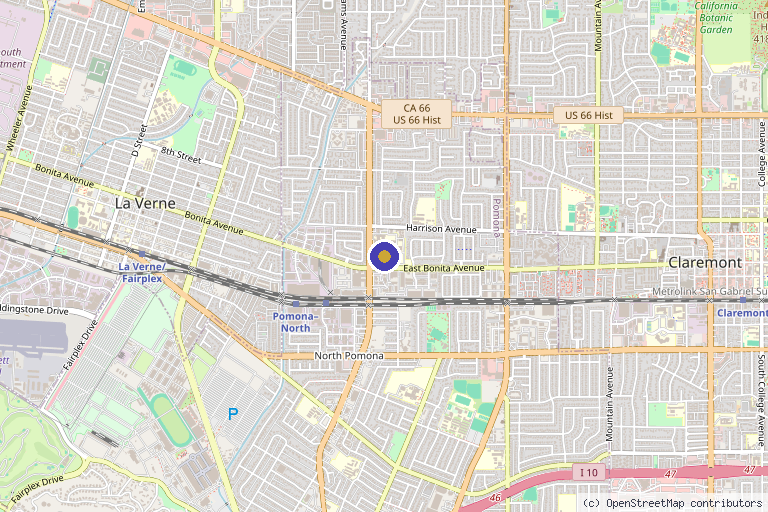 Map showing the location of Garey Orthopedic Medical Group in Pomona, CA