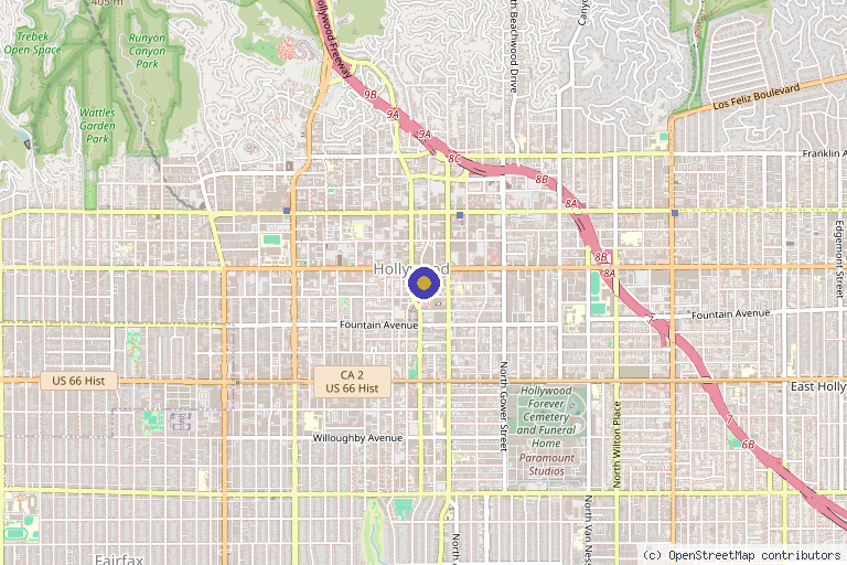 Map showing the location of Bright Medical Spa in Los Angeles, CA