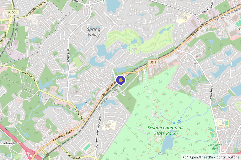 Map showing the location of Phenomenal Hair Replacement &Wellness Center LLC in Columbia, SC