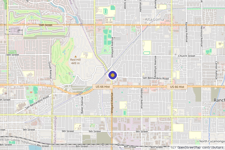 Map showing the location of Finesse Med Spa & IV Lounge in Rancho Cucamonga, CA