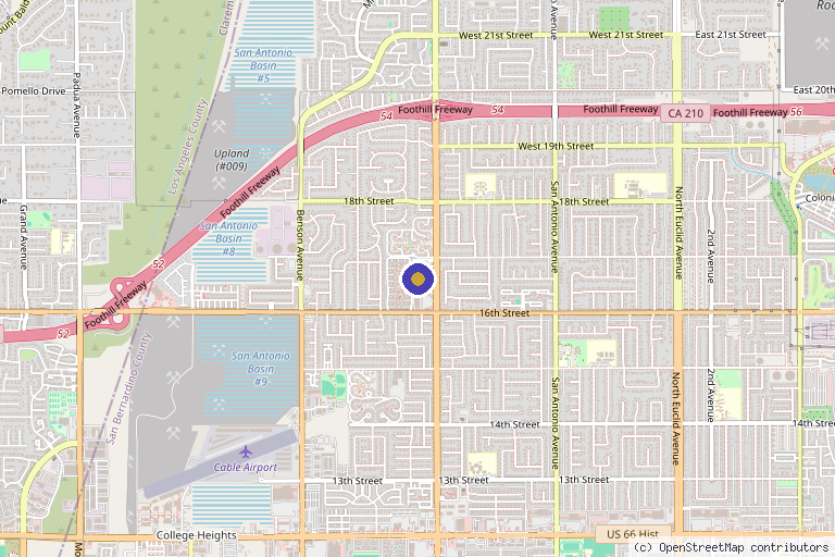 Map showing the location of Synergy Medical Aesthetics in Upland, CA