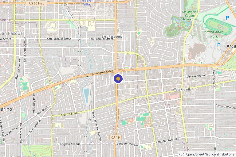 Map showing the location of iHealth Medical Weight Loss & Aesthetics in San Gabriel, CA
