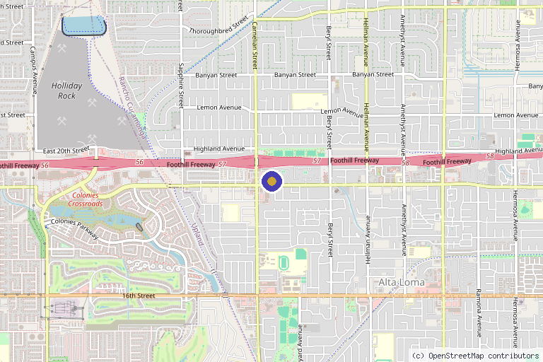 Map showing the location of RVIVE Men’s Health in Rancho Cucamonga, CA