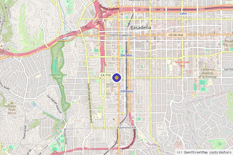 Map showing the location of I-Mei Beauty Spa in Pasadena, CA