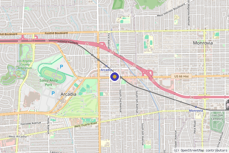 Map showing the location of S.M.A.R.T. Spine Institute & Surgery Center in Arcadia, CA