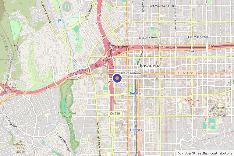 Map showing the location of House of Laser in Pasadena, CA
