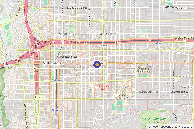 Map showing the location of Ananya Aesthetics in Pasadena, CA
