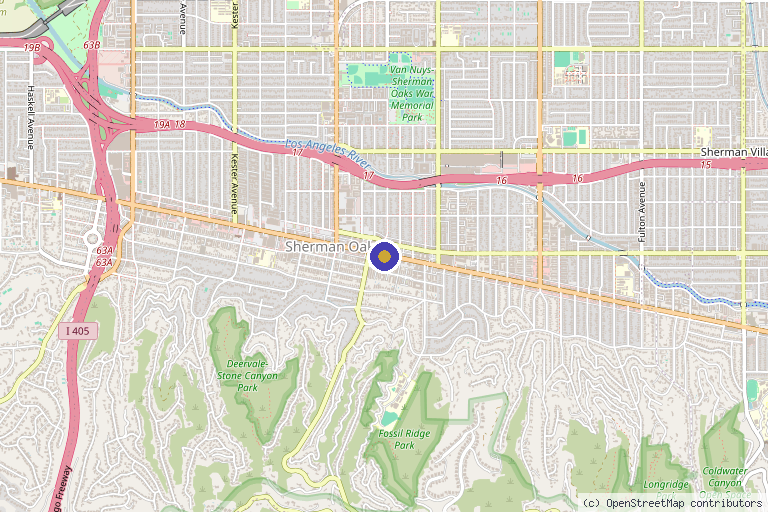 Map showing the location of The Regenerative Sports and Spine Institute: Naveed Natanzi, DO in Los Angeles, CA