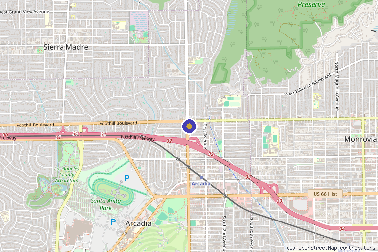 Map showing the location of La Bella Laser & Slimming in Arcadia, CA