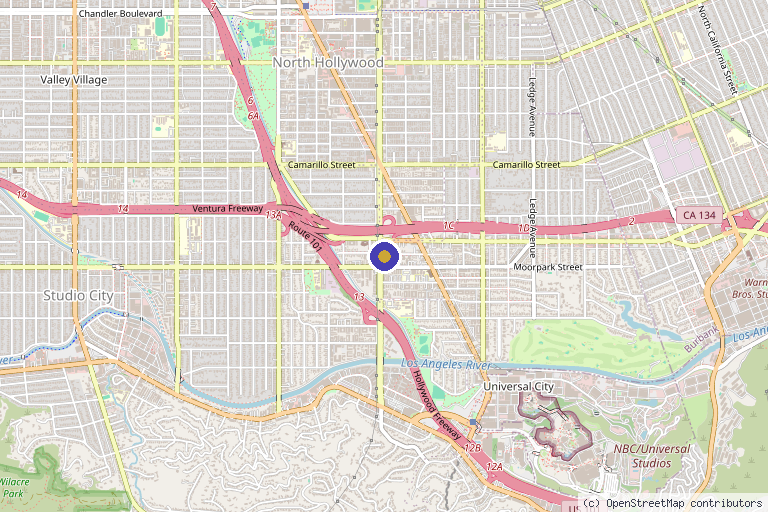 Map showing the location of GaiaBeautyLA in Toluca Lake, CA