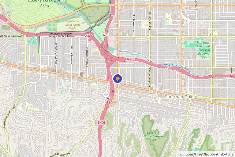 Map showing the location of OxygenWell Hyperbaric & Regenerative Medicine Center in Sherman Oaks, CA