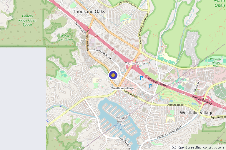 Map showing the location of Skin Savvy Medical Spa in Westlake Village, CA