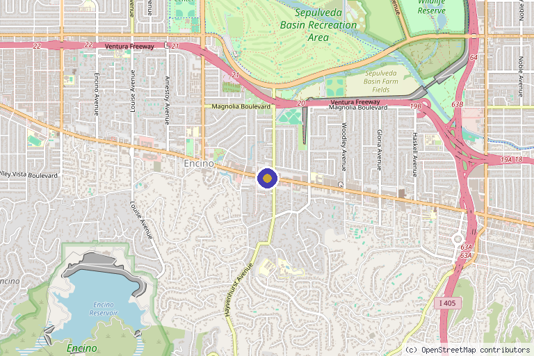 Map showing the location of Dr. Stem Cell in Los Angeles, CA