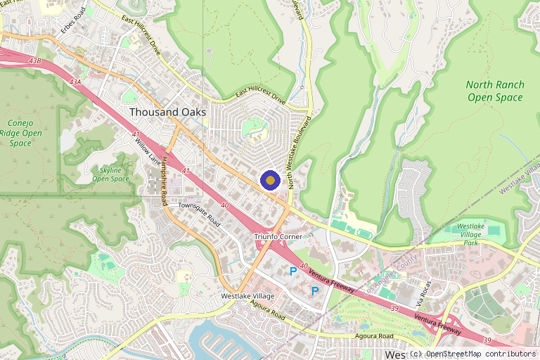 Map showing the location of Setiba Medical Spa in Westlake Village, CA