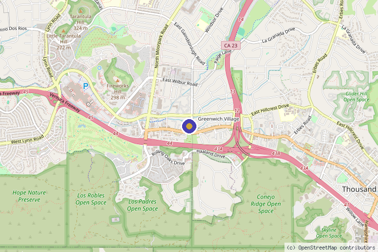 Map showing the location of Mortensen Medical in Thousand Oaks, CA